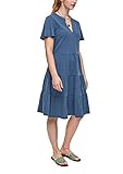 mit kurzen Ärmeln s.Oliver Damen Stufenkleid mit Tunika-Ausschnitt faded blue 40