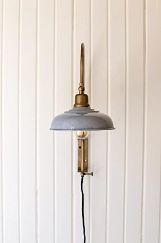 Image of KALALOU NDE1424 Wall Light with Grey Shade