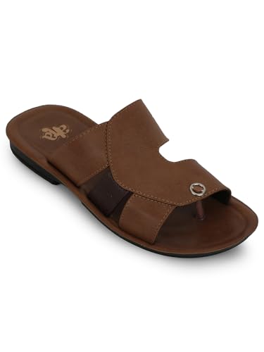 Image of Liberty A-HA MPU-58 Casual Flat Sandal For Men - Black,Brown, Tan PU Slip-on Slipper - Stylish Footwear for Travel, Office & Home - Soft Padded Sole - Lightweight and Durable - Outdoor Chappal for Man