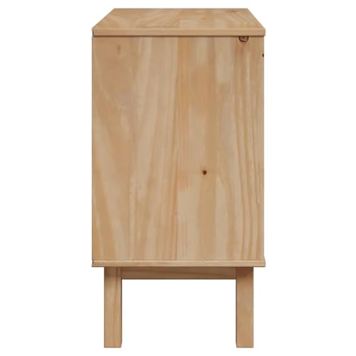 Cómoda de madera maciza de pino OTTA 75x40x75 cm un mueble auxiliar robusto acabado en cera 8