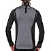 Shock Doctor Compression Shirt with Neckguard for Hockey. Long Sleeves with Integrated Neck Guard. for Adult Men Black/Grey