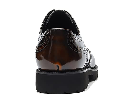 Santimon Men's Oxfords Casual Dress Wight Brogues Shoes Genuine Leather Derby Fashion Formal Tuxedo Walking Shoes for Men4