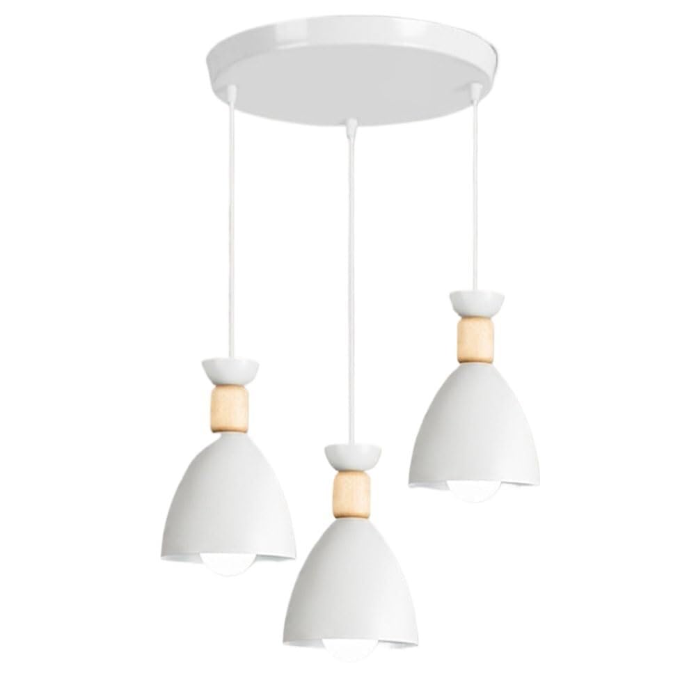 FZQSXAZU Pendant Light Ceiling Shade Modern Macaron Chandelier 3-Lights Wrought Iron Disc Nordic Adjustable Dining Room Bar Lamp Bedroom Bedside Indoor Decor Green(B)