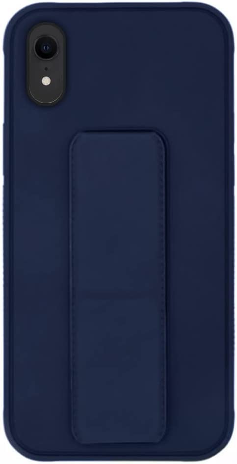 Zubitech case for iPhone XR Magnetic Car Holder Cover Soft Silicone Horizontal and Vertical Kickstand Case Wrist Strap Shockproof Anti Fingerprint Case (Iphone Xr, Blue)