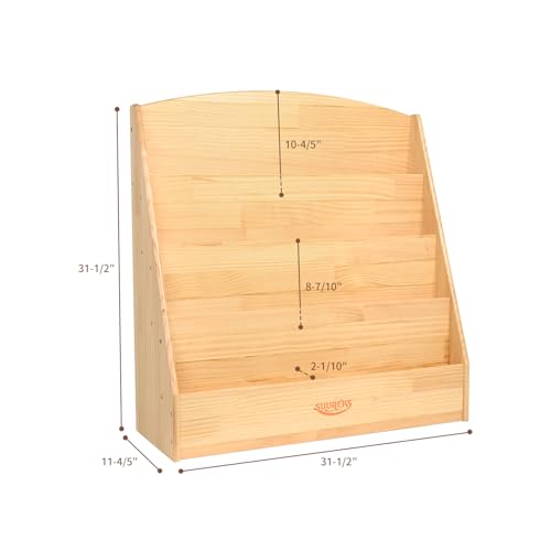 Image of Montessori Bookshelf, 4 Tier Kids Bookshelf - Safe, Sturdy, and Easy to Clean, Premium Wooden Book Shelf for Kids Rooms, Playroom, Classroom, Nursery（31-1 /2 inch D x 11-4 /5 inch W x 31-1 /2 inch H）