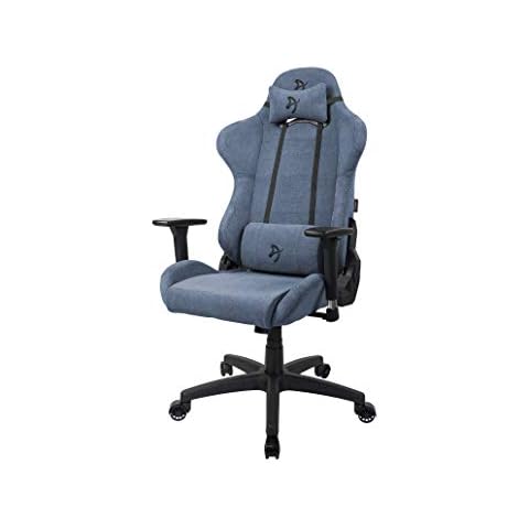 Arozzi Torretta Premium Soft Fabric Ergonomic Computer Gaming Chair Office Chair with Advanced Seat Mechanism 3D Armrests High Backrest Recliner Swivel Tilt Rocker 2 Soft Support Pillows - Blue Cover