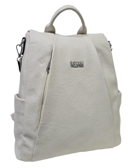 Zaino casual in ecopelle PU sistema antifurto, convertibile in borsa a tracolla con 2 tasche frontali, ideale per il lavoro, l'università... Art.5090-5 Prodotto Originale Coveri
