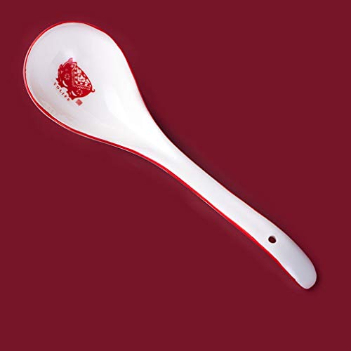 Spoon Ceramic Long Handle Household Spoon Dinner Spoons Color  1 pack