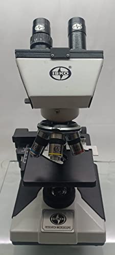 Image of ISKO Compound Binocular Microscope, 40X-2000X Magnification, Brightfield, Tungsten Illumination, Abbe Condenser, Mechanical Stage with 50 Plain Slides and 5 Prepared Slides