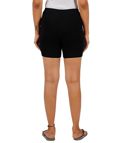 Image of Girls Cycling Shorts| Under Dress | Yoga Shorts | Workout Shorts | Running Shorts | Gym Shorts for Girls I Colour Black