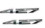 2Pc 427 Emblem Polished Aluminum Badge Engine Hood Sticker for Universal Cars (Silver Black)