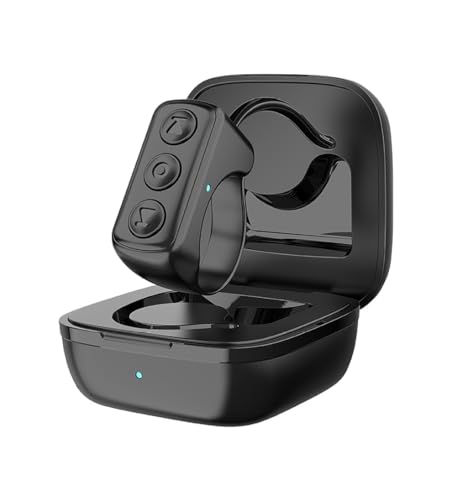 Remote Control Page Turner for Kindle App, Ebook Reading, Bluetooth Wireless Remote Ring for Video Recording & Spotify Music App, TikTok Smart Scrolling Ring for iPhone iPad iOS & Android (Black)