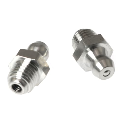 Image of RLECS 10pcs 201 Stainless Steel Straight Nozzle Nipple M8*1mm Straight Grease Fitting Threaded Hydraulic Grease Fitting Male Threaded Straight Hydraulic Grease Fitting Assortment Kit