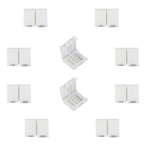 LitaElek LED Strip Connector for 8mm SMD 2835 3528 RGB LEDs - 10pcs Solderless, Quick Connector