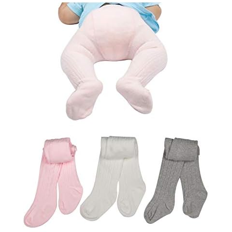 Baby Toddler Girls Tights 3-5 Pack Knit Cotton Leggings Pants for Infant Girl Stockings - - 1-2 Years Cover