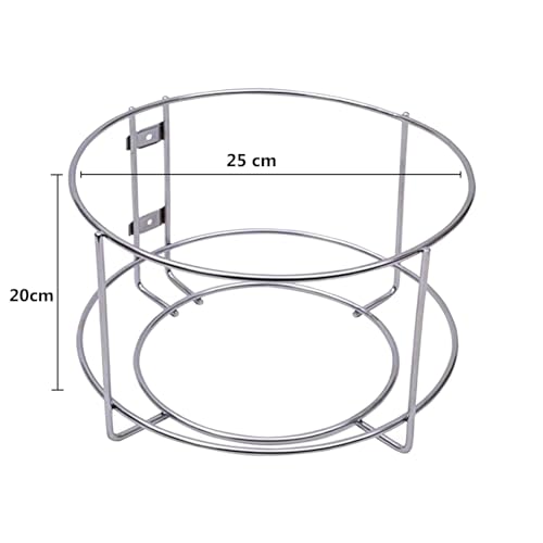 Image of Stainless Steel Open-Top Dustbin Holder for Kitchen - Wall Mount Storage Fixture for 10-inch Width Trash Bin - Cabinet Stand (Pack of 2) (NHSP)