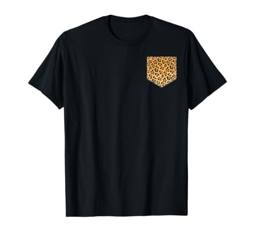 Camisa de bolsillo con estampado de leopardo | Regalo de guepardo para amantes de los animales Camiseta