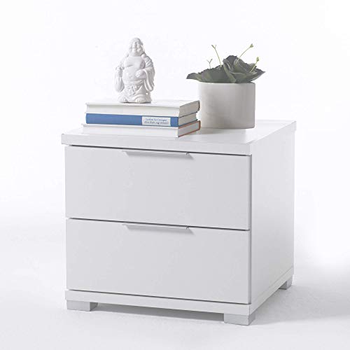 Stella Trading Universal Nachtkommode Mesilla de Noche, Tabla de Madera aglomerada, Front/Korpus Weiß, B/H/T: ca. 46/43/42cm