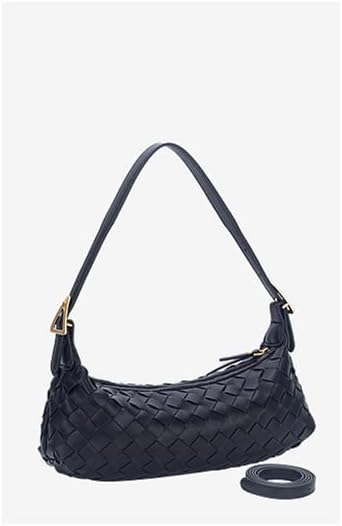 Women's elegant vintage woven bag crescent bag, can be slanted across/can be one shoulder