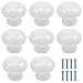 8Pcs Perilla del Cajón Cerámico, 35mm Pomos Tiradores de Muebles Redondo Pomos Tiradores de Muebles Forma de Hongo Armarios de Cocina Pomos para Puertas con Tornillos para Dormitorio de Niños (Blanco)