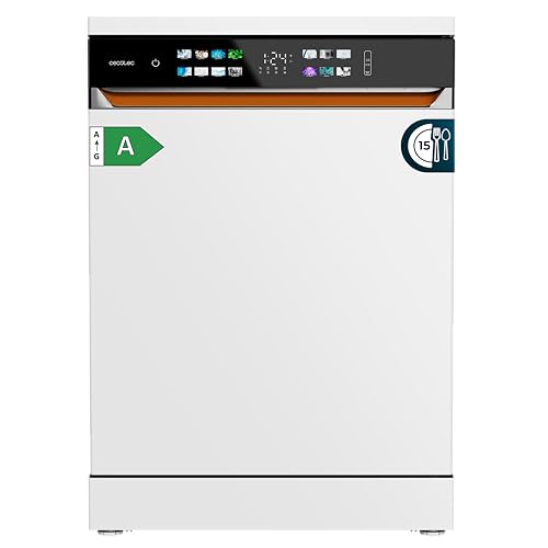 Cecotec Bolero 6900 Lave-vaisselle autonome 60 cm, 15 couverts, 8 programmes, classe A, moteur Inverter Plus, écran FullColor XXL, Auto Open et Turbo Dry+,...