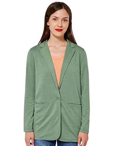 STREET ONE Damen A211693 Longblazer, Washed Olive Melange, 34