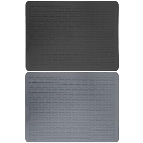 Alfombrilla de secado de silicona flexible y resistente al calor gris oscuro 7