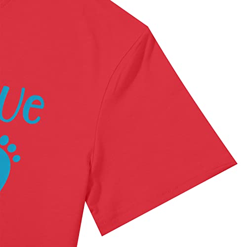 Pink Or Blue We Love You T Shirt For Women Gender Reveal Shirts Funny Pregnant Reveal Tee Tops (S, Red) #TOP3