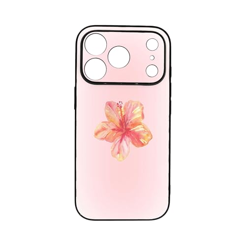 qizjio Cute Aura Hibiscus Phone Case Shockproof Protective Aesthetic Flower Phone Cover Compatible with iPhone 17 Pro