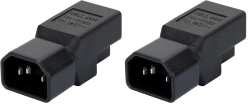 Image of Toptekits Adapter Nema 5-15r to C14, IEC C14 Male to NEMA 5-15R Power Converter Adaptor (Pack of 2)