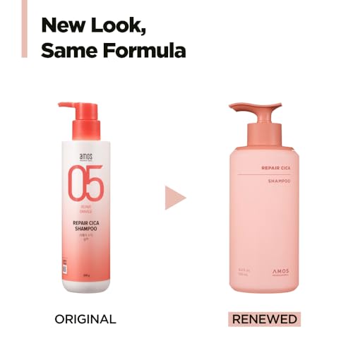 AMOS PROFESSIONAL Repair Cica Shampoo l Repairs, Strengthens, & Nourishes for Split Ends & Breakage, Reverse Hair Damage from Bleach, Color, Chemical Services, 16.9 fl. oz.
