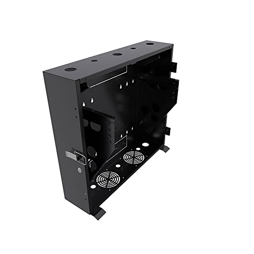Image of NavePoint 5U Vertical Server Rack Enclosure, Low Profile, 15.7 inch Deep, Max Weight Capacity 132lbs - 5U Network Cabinet Vertical Wall Mount, Perforated, Black