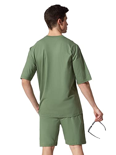 Image of Maniac || Mens || Solid Round Neck Half Sleeve Blue Tshirt and Blue Short Cotton Slim Fit Tracksuit