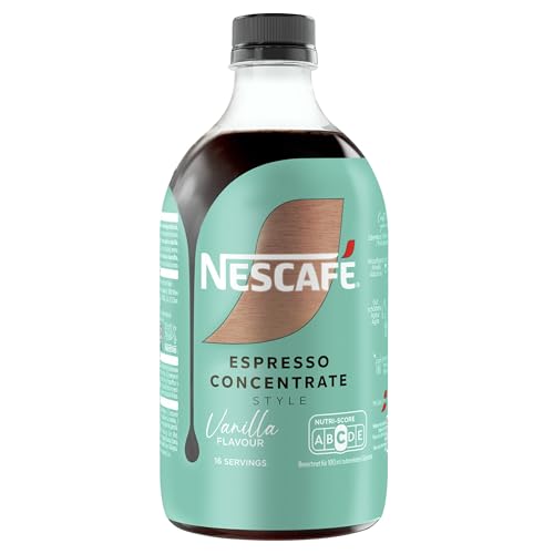 NESCAFÉ Espresso Concentrate Style Vanilla, aromatisierters Getränkekonzentrat mit löslichem Bohnenkaffee, Vanille-Geschmack, 1er Pack (1 x 500ml) Einweg-Flasche