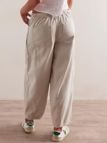 Women Casual Stretch Jeans Wide Leg Baggy Elastic Drawstring Low Rise Denim Pants2