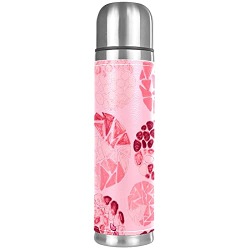 Stainless Steel Leather Vacuum Insulated Mug Abstract Thermos Water Bottle For Hot And Cold Drinks Kids Adults 16 Oz #TOP28