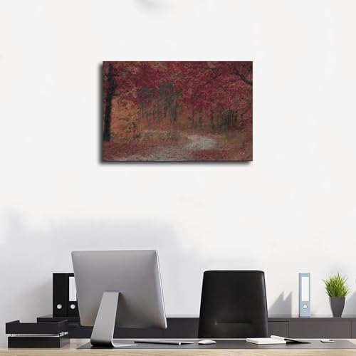 Impression toile forêt d'automne rustique 40x60 cm décor rétro maison