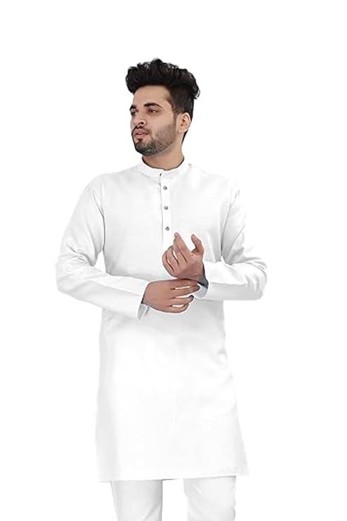 Image of Flossy Men's Cotton Blend Plain Solid Kurta for Men