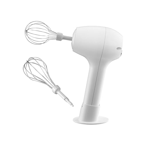 KLKCMS 電動ハンドヘルドミルク泡立て器泡立て器ビーター軽量高速撹拌ドリンクミキサー卵泡立て器ホットチョコレートマキアート用, 白