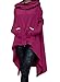 Produktbild Baijiaye Damen Lange Kapuzenpullover Sweatshirt Kleid Langarm Hoodies Asymmetrisch Pullover Pulli Mit Kapuzen Casual Tunika Sweater Oversize Fuchsie