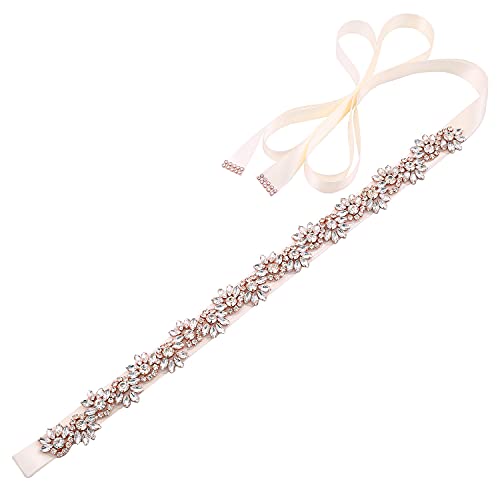 Crystal Wedding Belt and Sashes Bling Bridal Belts with Rhinestones for Bride Dress