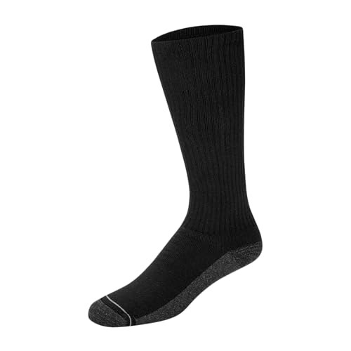 Image of Hanes Men's Crew & Over the Calf Socks Pack, Max Cushioned Moisture-wicking Stay Dry Socks, Athletic Socks, 6, 8 Or 12-pairs