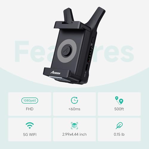 Image of Accsoon CineView Nano Wireless Video Transmitter, 5G HDMI Camera Transmitter 1080p60 500ft Range 60ms Latency, Compatible with RS2 /RS3 /RS3 Pro /Switch /DSLR, Support iOS /Android 4 App Monitoring