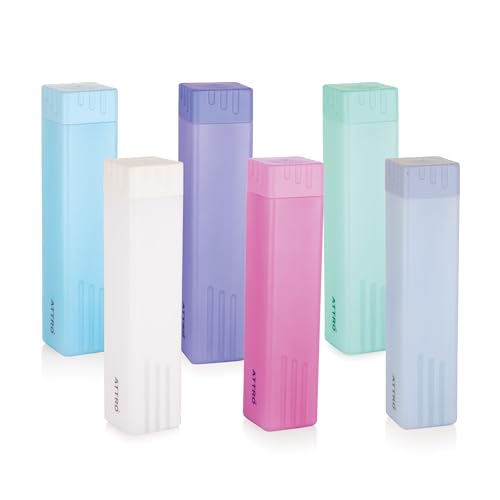 ATTRO Freezy 900ml Plastic Water Bottle - Compact & Sleek Square Fridge Bottle, BPA-Free, Leak-Proof, Freezer Safe, Break Proof,Occupies Less Space Set of 6 Assorted, Slim Neck Bottle