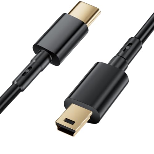 SCOVEE Mini USB to USB C Cable,Type C Male to Mini B Cable Data Charging Cord for GoPro Hero 3+,PS3 Controller Charger,MP3 Player,Dash Cam Cord for Canon PowerShot Rebel ELPH Camera Cord for Garmin