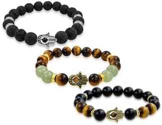 Bracciale Occhio Di Tigre, Bracciale Elastico Con Perline Rotonde - Foto 9