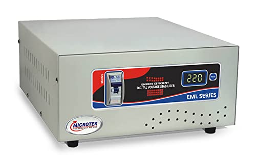 Microtek EML 3090 Main Line Voltage Stabilizer Used for General Purpose Working Power 90V-300V(Metalic Grey) with 2 Year Warranty