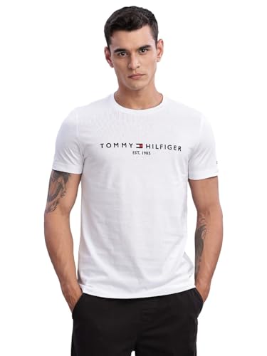 Image of Tommy Hilfiger Mens White Logo T-Shirt