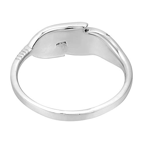 AeraVida Floating Feather Abalone Shell Inlay .925 Sterling Silver Ring | Cute Wedding Rings For Women | Casual Comfort Fit Silver Rings for Women | Gift for Daughter | Sterling Silver Rings Sizes (5-10)4