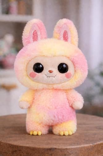 Image of LABUU Random Surprise Cartoon Designer Vinyl Figure with Soft Fluffy Pom Pom - Cute Kawaii Art Toy for Desk Decoration, Handbag Charm & Birthday Gift